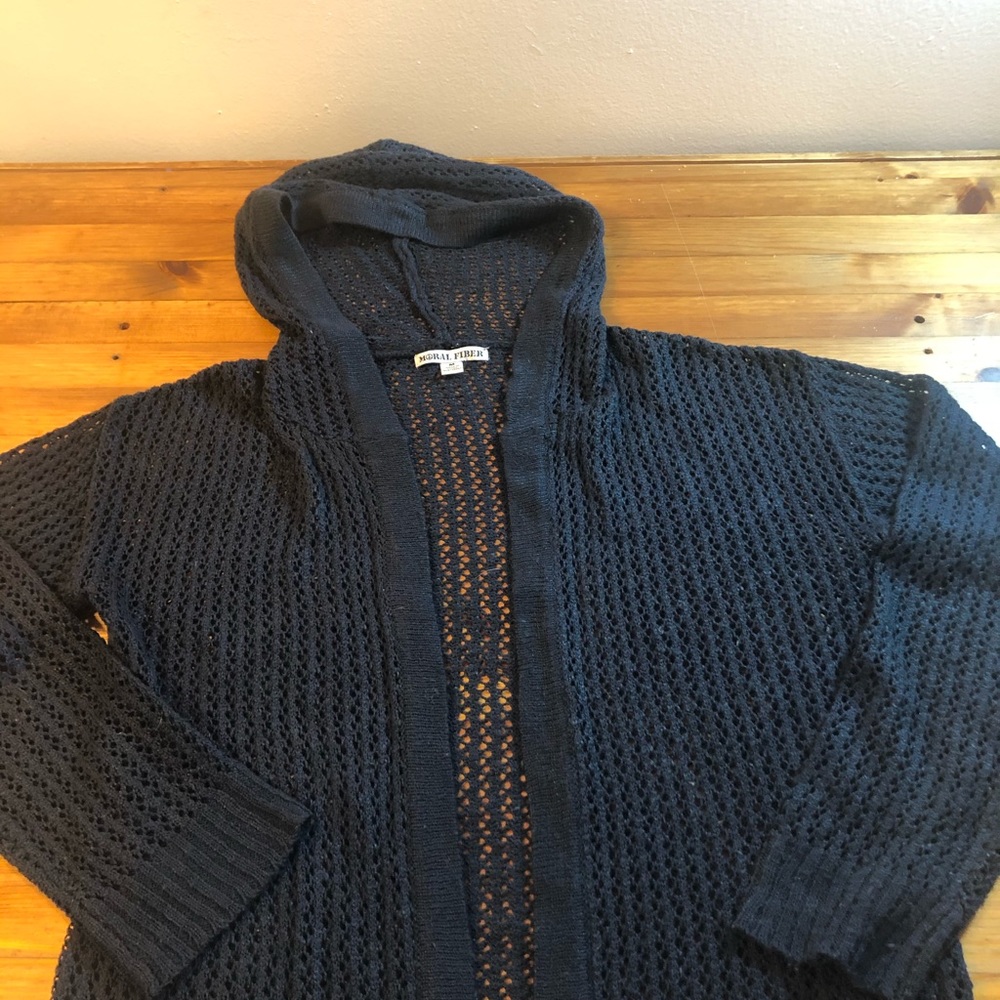 Navy Hooded Cardigan